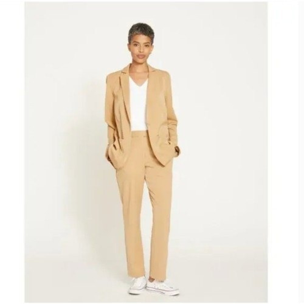Universal Standard All Day Cigarette Pants in Ice Coffee Size Small Cuffed Twill